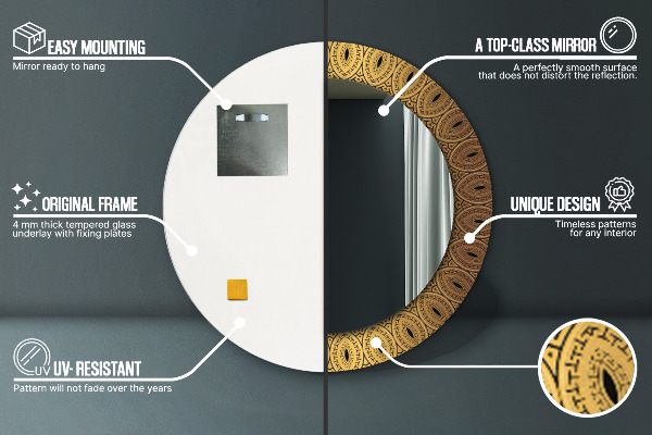 Runder spiegel mit dekoration Griechische Verzierung