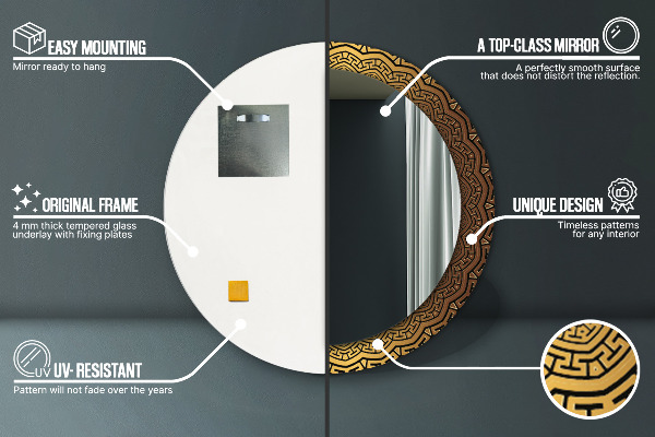 Runder spiegel mit dekoration Griechische Verzierung