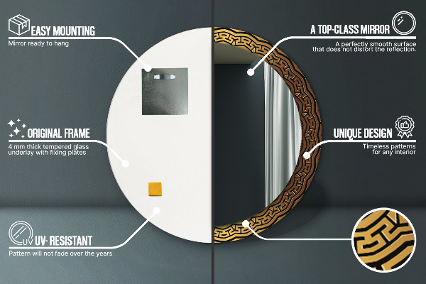 Runder spiegel mit dekoration Griechische Verzierung