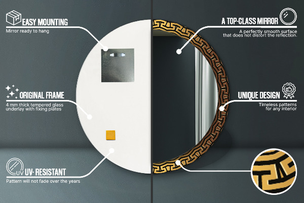 Runder spiegel mit dekoration Griechische Verzierung