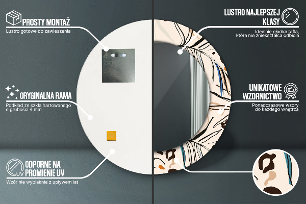 Runder spiegel mit dekoration Blumen mit einem Dschungelmuster