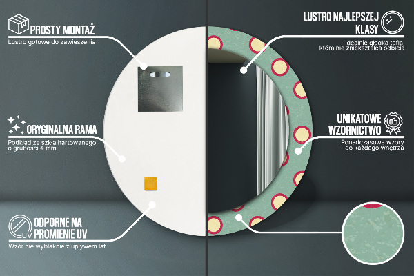 Runder spiegel mit dekoration Punkte