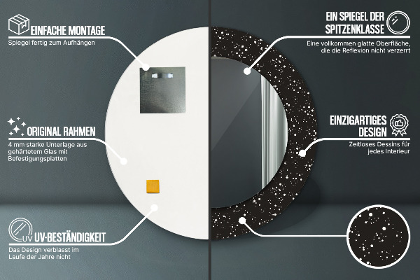 Runder spiegel bedrucktem rahmen Chaotische Punkte