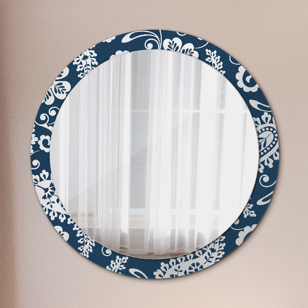 Runder spiegel bedrucktem rahmen Paisley Komposition