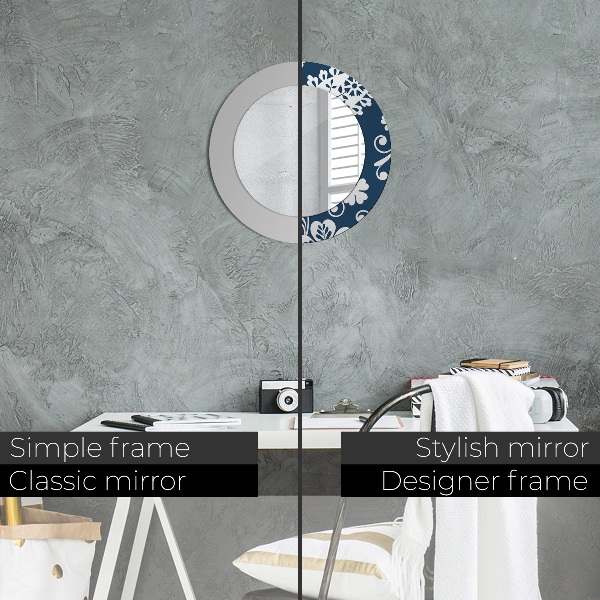 Runder spiegel bedrucktem rahmen Paisley Komposition