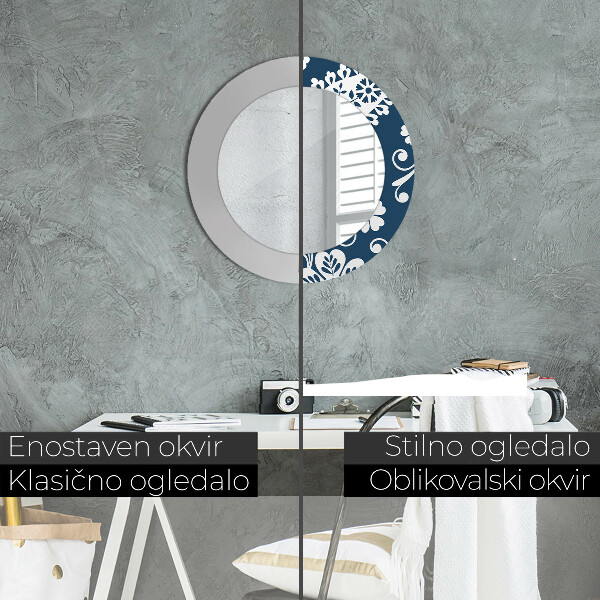 Runder spiegel bedrucktem rahmen Paisley Komposition