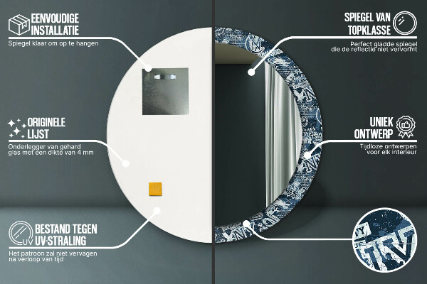 Runder spiegel aufdruck Collage