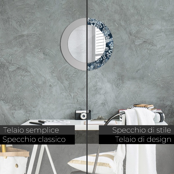 Runder spiegel aufdruck Collage