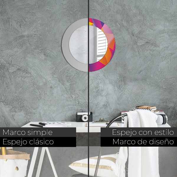 Runder spiegel mit dekoration Geometrische Zusammensetzung