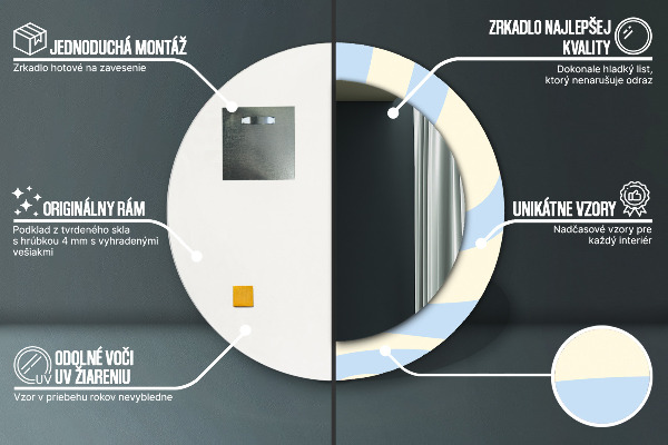 Runder spiegel mit dekoration Abstrakte Form