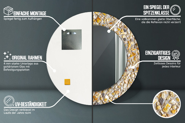 Runder spiegel mit dekoration Lastrischer Muster