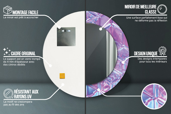 Runder spiegel bedrucktem rahmen Zusammenfassung surreal