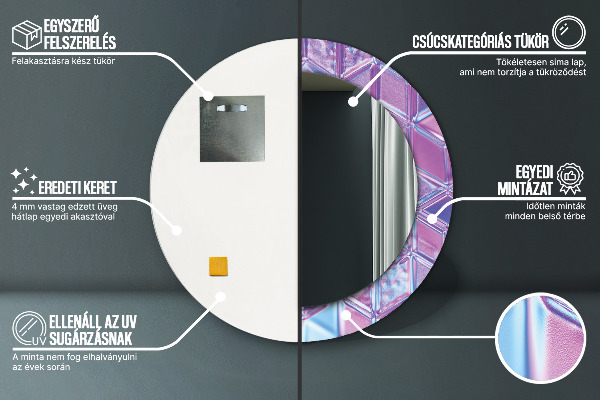 Runder spiegel bedrucktem rahmen Zusammenfassung surreal