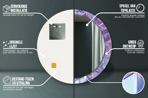 Runder spiegel bedrucktem rahmen Zusammenfassung surreal