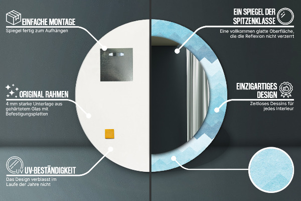 Runder spiegel bedrucktem rahmen Schuhmachermuster