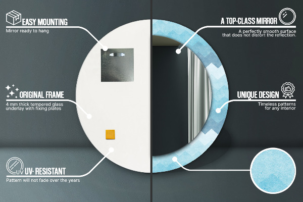 Runder spiegel bedrucktem rahmen Schuhmachermuster