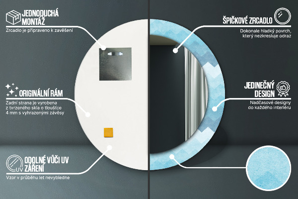 Runder spiegel bedrucktem rahmen Schuhmachermuster