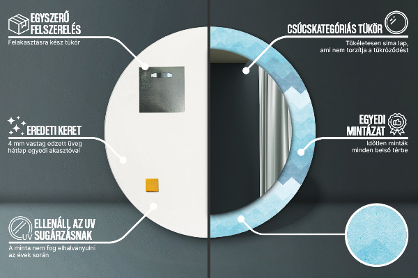 Runder spiegel bedrucktem rahmen Schuhmachermuster