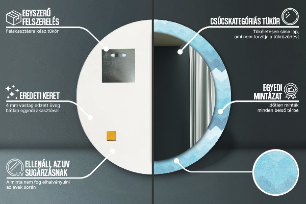 Runder spiegel bedrucktem rahmen Schuhmachermuster