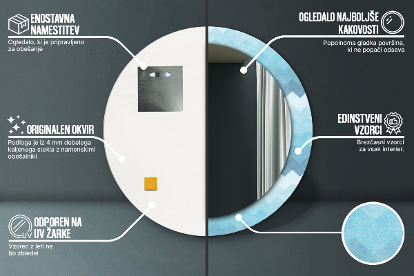 Runder spiegel bedrucktem rahmen Schuhmachermuster