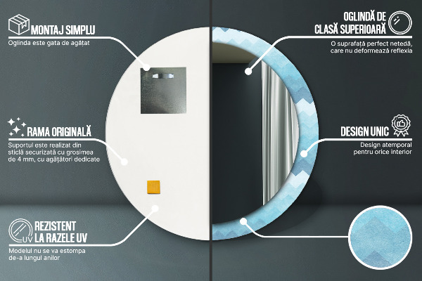 Runder spiegel bedrucktem rahmen Schuhmachermuster