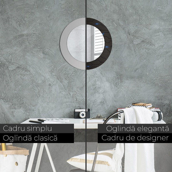 Runder spiegel aufdruck Futuristische Zusammenfassung