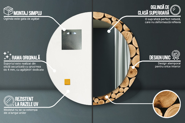 Runder spiegel aufdruck Protokolle