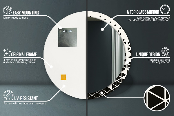 Runder spiegel aufdruck Zusammenfassung geometrisch