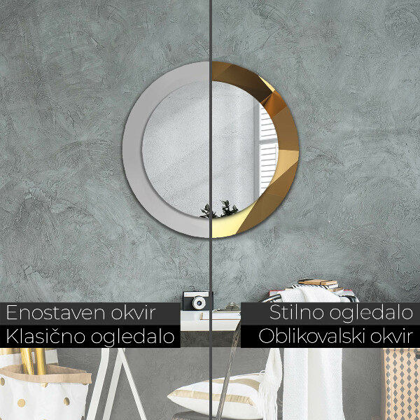 Runder spiegel mit dekoration Gold Abstraktion