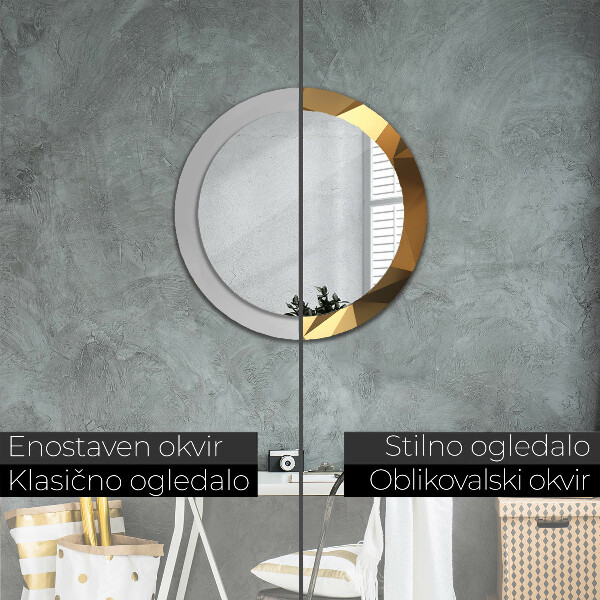 Runder spiegel mit dekoration Gold Abstraktion