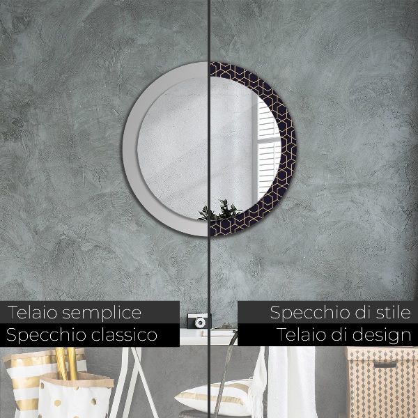 Runder spiegel mit dekoration Zusammenfassung geometrisch