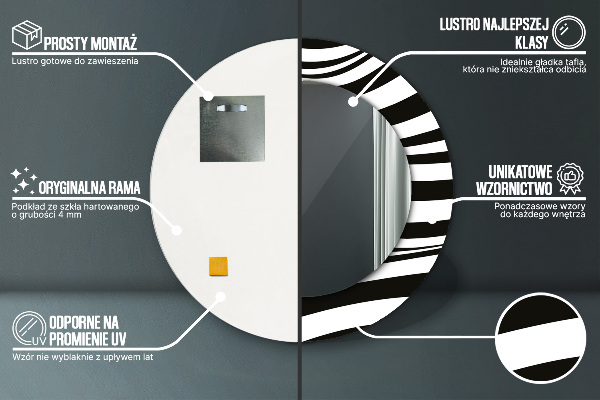 Runder spiegel mit dekoration Abstrakte Welle