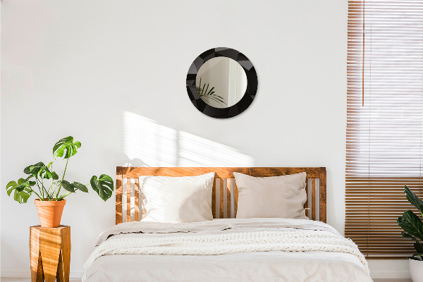 Runder spiegel bedrucktem rahmen Zusammenfassung Schwarz