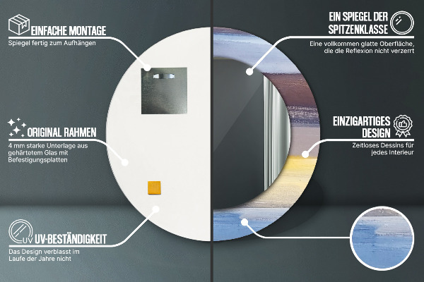 Runder spiegel mit dekorativem aufdruck Zusammenfassung Bild
