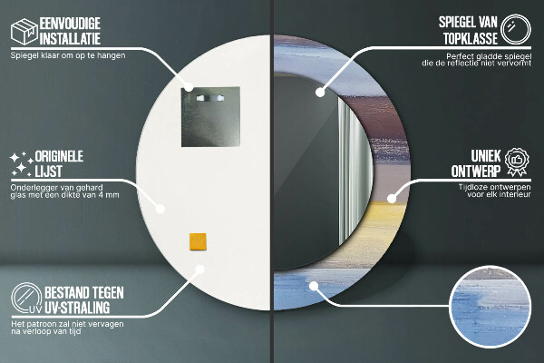 Runder spiegel mit dekorativem aufdruck Zusammenfassung Bild