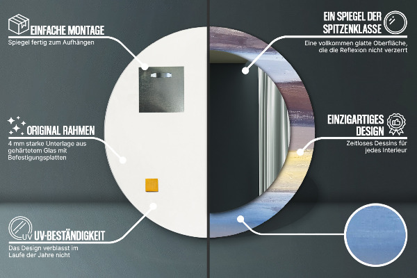 Runder spiegel mit dekorativem aufdruck Zusammenfassung Bild