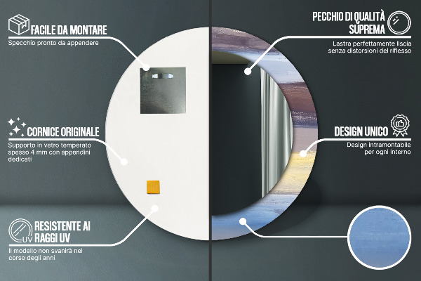 Runder spiegel mit dekorativem aufdruck Zusammenfassung Bild