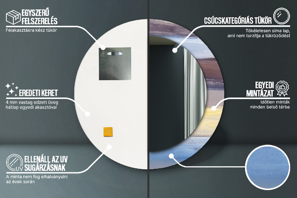 Runder spiegel mit dekorativem aufdruck Zusammenfassung Bild