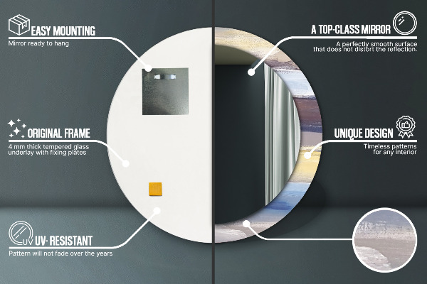 Runder spiegel mit dekorativem aufdruck Zusammenfassung Bild