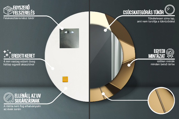 Runder spiegel mit dekorativem aufdruck Moderne Abstraktion