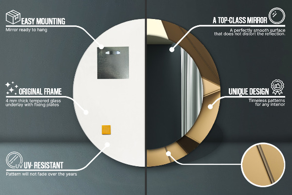 Runder spiegel mit dekorativem aufdruck Moderne Abstraktion