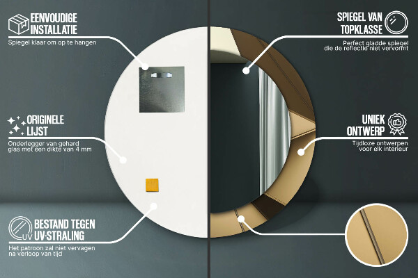 Runder spiegel mit dekorativem aufdruck Moderne Abstraktion