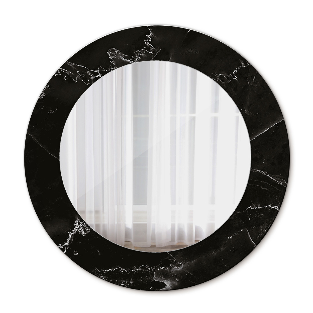 Runder spiegel mit dekorativem aufdruck Marmorstein