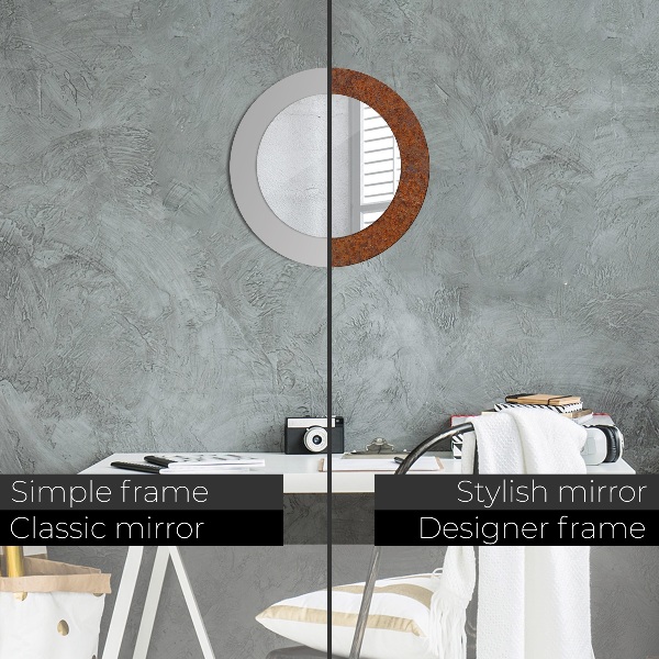 Runder spiegel aufdruck Rostiges Metall