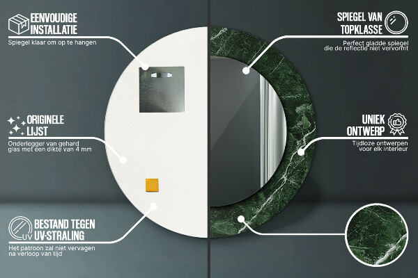 Runder spiegel aufdruck Grüner Marmor