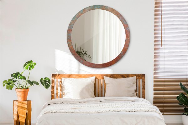 Runder spiegel mit dekoration Rostiges Metall