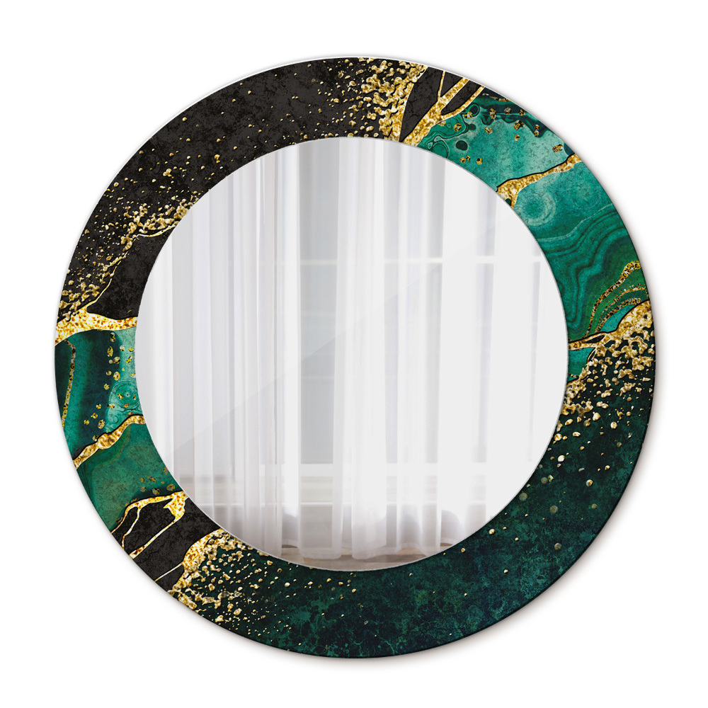 Runder spiegel mit dekoration Marmorgrün