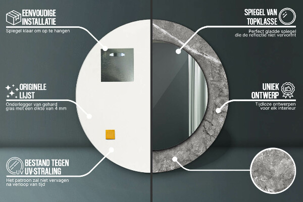 Runder spiegel mit dekoration Rustikaler Marmor