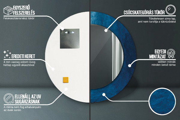 Runder spiegel mit dekoration Abstrakte Kunst