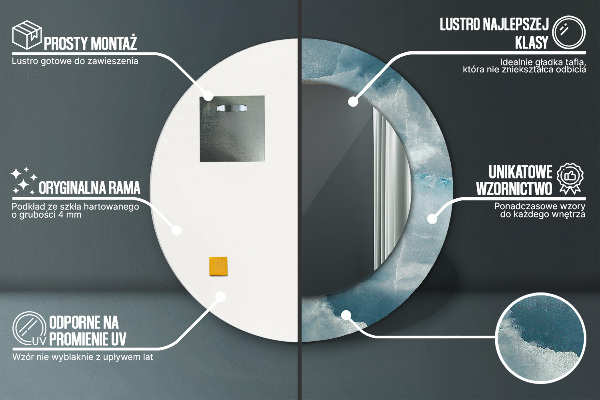 Runder spiegel mit dekoration Blauer Onyx-Marmor